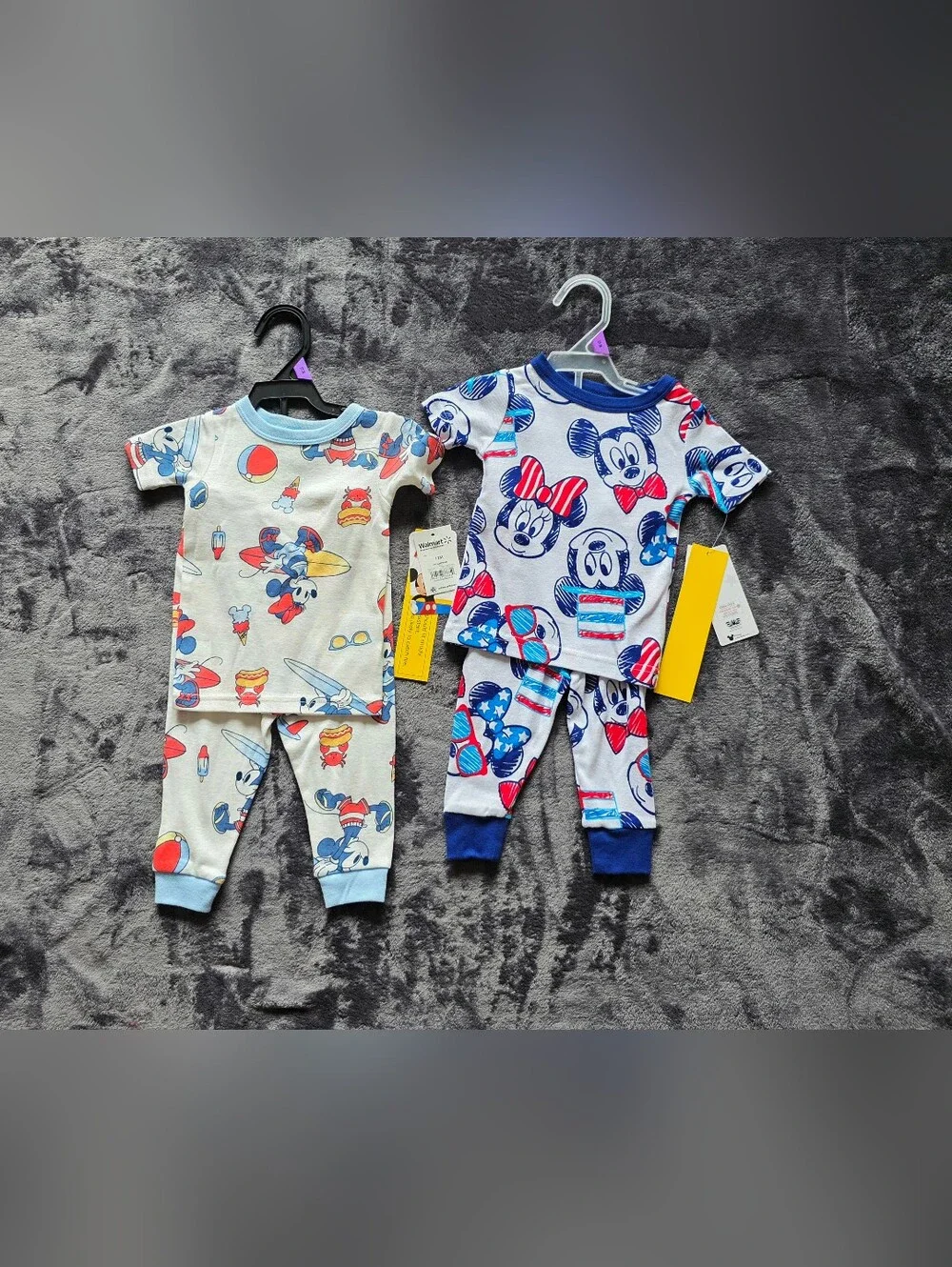 Baby boy / girl summer pajama bundle Disney Mickey Minnie Mouse Stitch Size 12 m